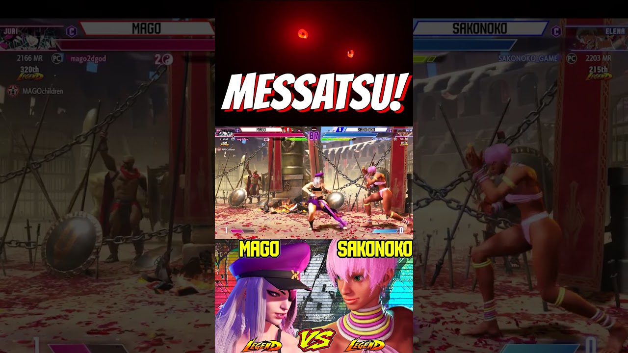SF6 Mago (Juri) VS Sakonoko (Elena)💥Messatsu💥
