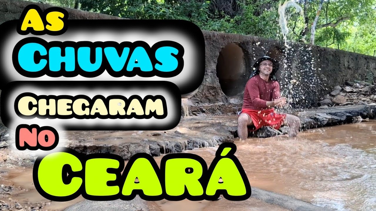 Chuvas abençoadas chegam no Ceará 🌧🙌, aqui no sitio tudo molhado graças à Deus🙏,mostrando o riacho! 