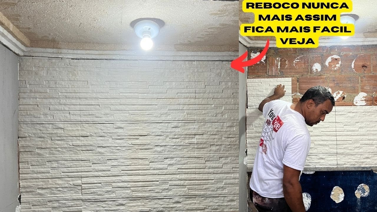 OLHA QUE IDEIA BRILHANTE UMIDADE NA PAREDE D TIJOLO NUNCA MAIS SERA A MESMA REBOCO NA PAREDE JA MAIS