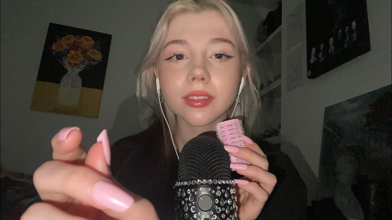 ASMR nail tapping, scratching, mic brushing, lip gloss and more to help you sleep 💤💕