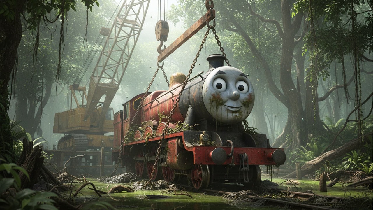 ASMR Train Restoration 🚂 – Rescuing an Abandoned  Thomas &James Train Locomotive from the Swamp