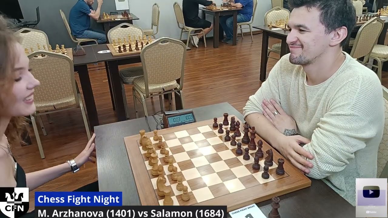 M. Arzhanova (1401) vs Salamon (1684). Chess Fight Night. CFN. Rapid