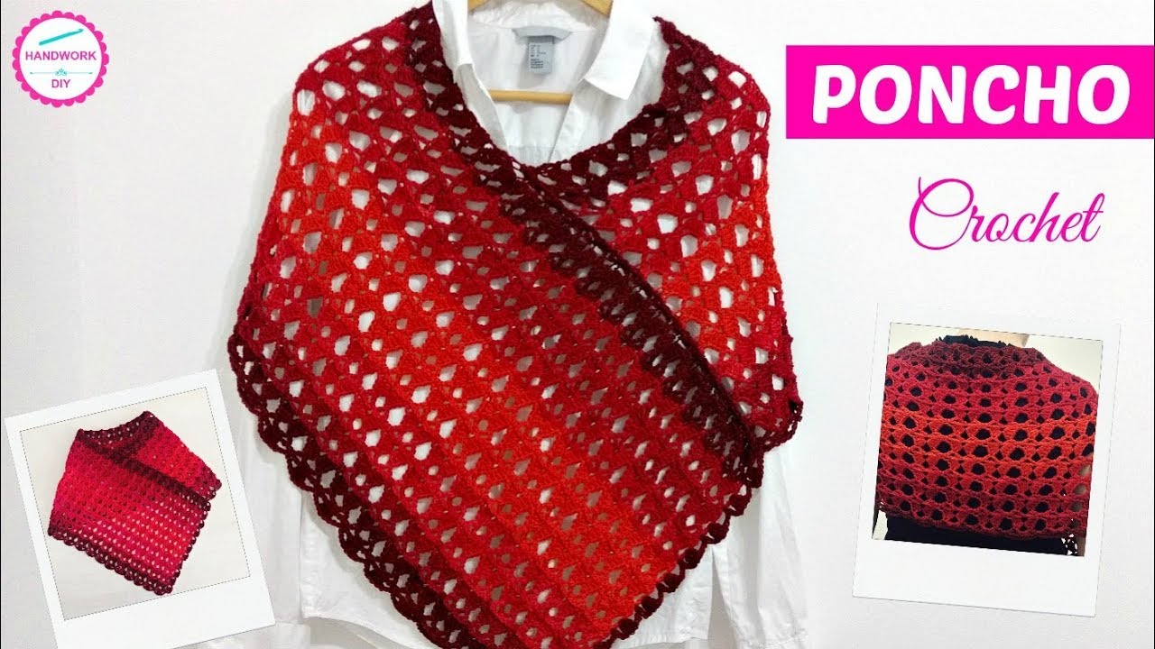 TEJE PONCHO A CROCHET FÁCIL Y RÁPIDO