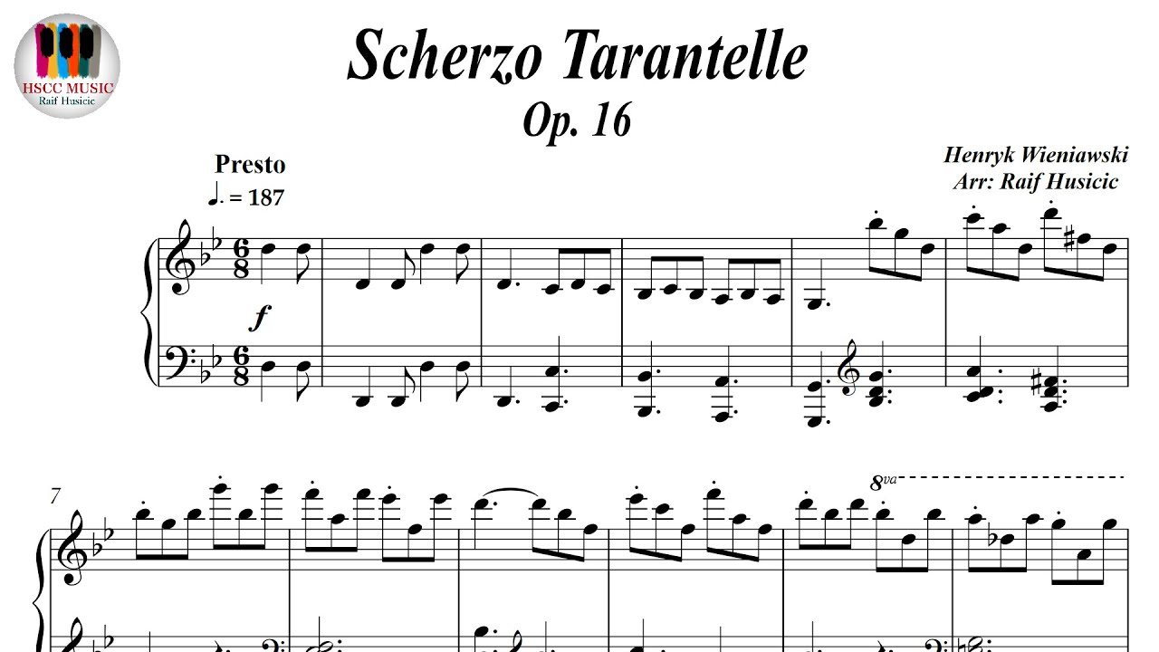 Scherzo Tarantelle, Op. 16 - Henryk Wieniawski, Piano Sheet Music, Piano Tutorial