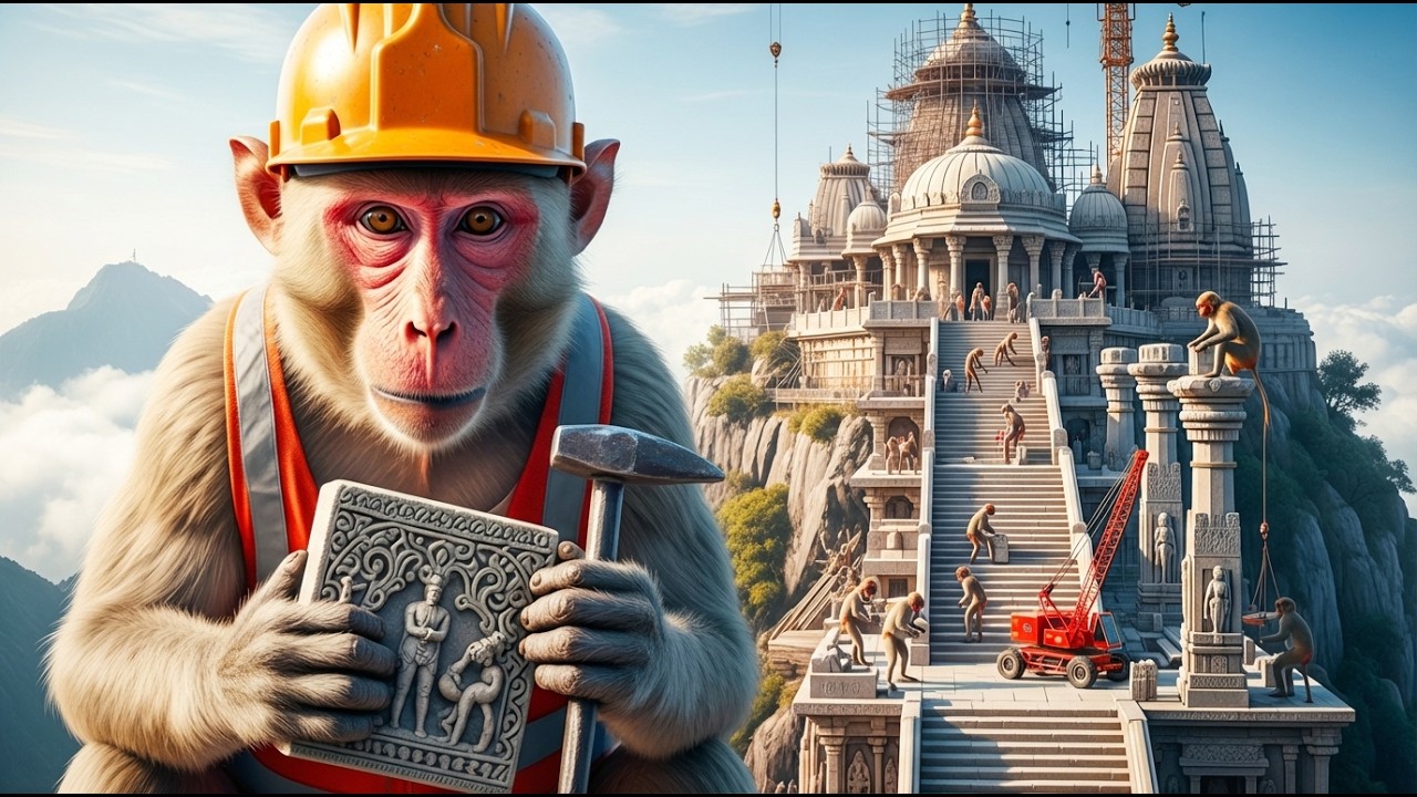 Indian Monkeys Build a Massive Dam 😱 | Giant Water Project (4K)