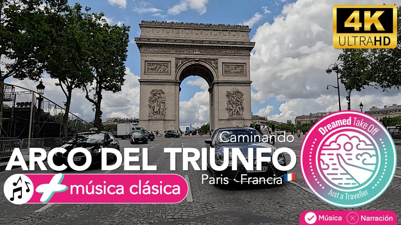 Arco del Triunfo: Construido por Napoleón, ofrece vistas imperdibles de Paris, Francia 🇫🇷. 4K.
