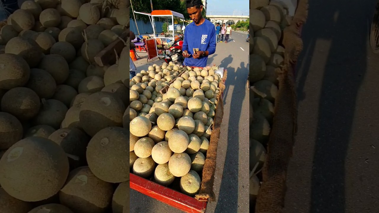 Tasty Masala Bel Or Wood Apple! Mouth Watering Street Food #shorts #woodapple #fruits #viral