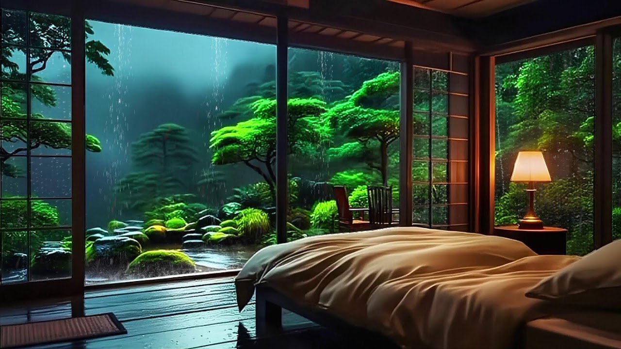 NIGHT CALM SLEEP - Relaxing Music + Insomnia Support | Rain Sounds for Stress