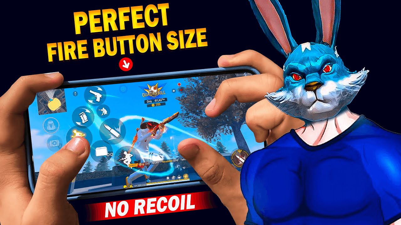 PERFECT Fire Button Size For Headshot 😱 || Top 3 Best Fire Button Size || New Headshot Setting ~