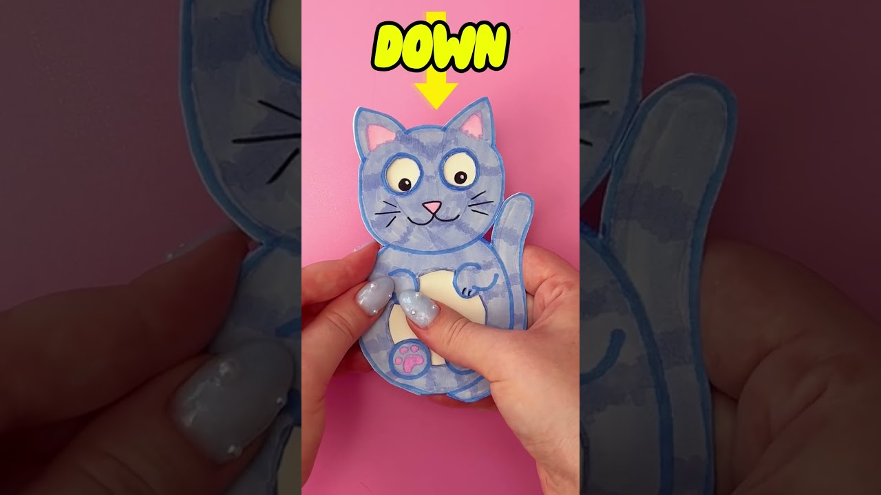 🎨 Fun Cat Craft &mdash; Where Is She Looking? 🐾😀 #kids #craft