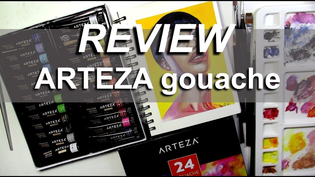 REVIEW: ARTEZA premium gouache - portrait painting demo on CANSON Montval watercolor journal