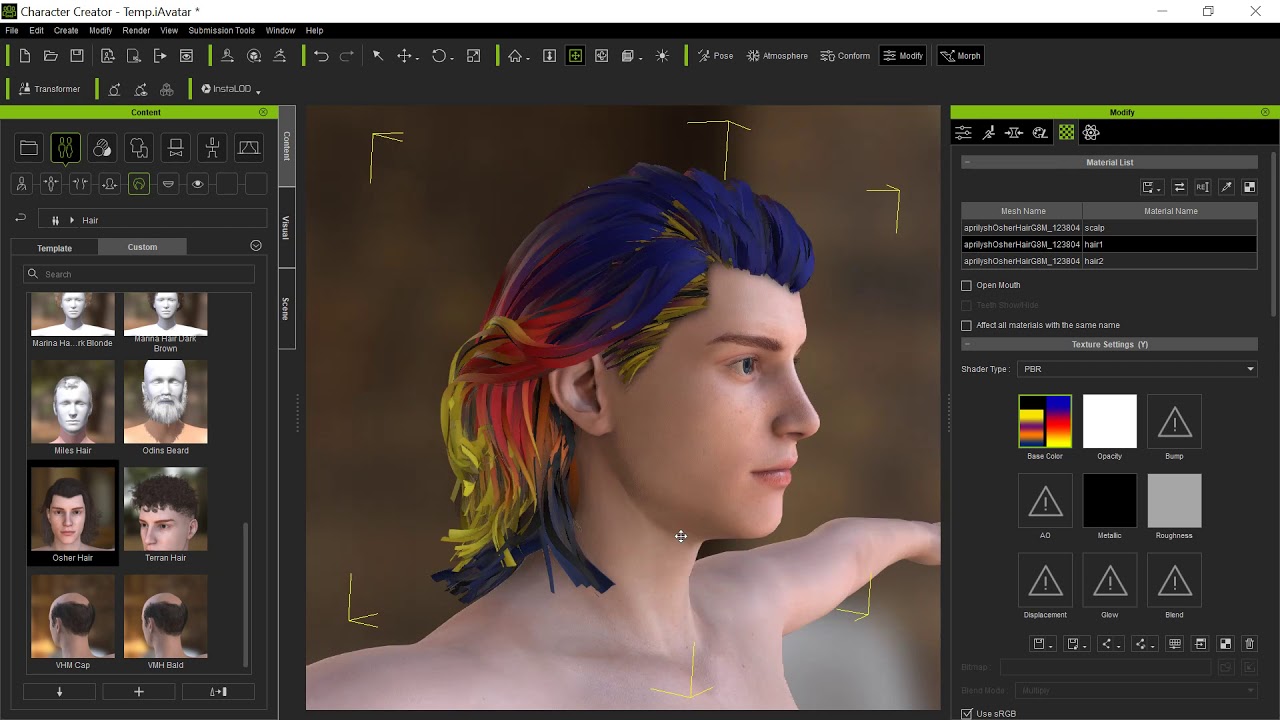 Daz Hair to CC3 - Creating physics weight maps