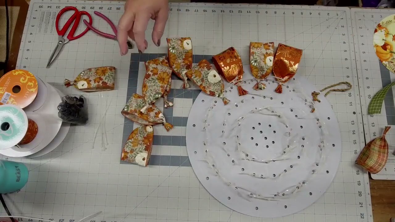 How to Make a Fall Welcome Ribbon Wreath Making Tutorial Using a Unique in the Creek Board Tutorial