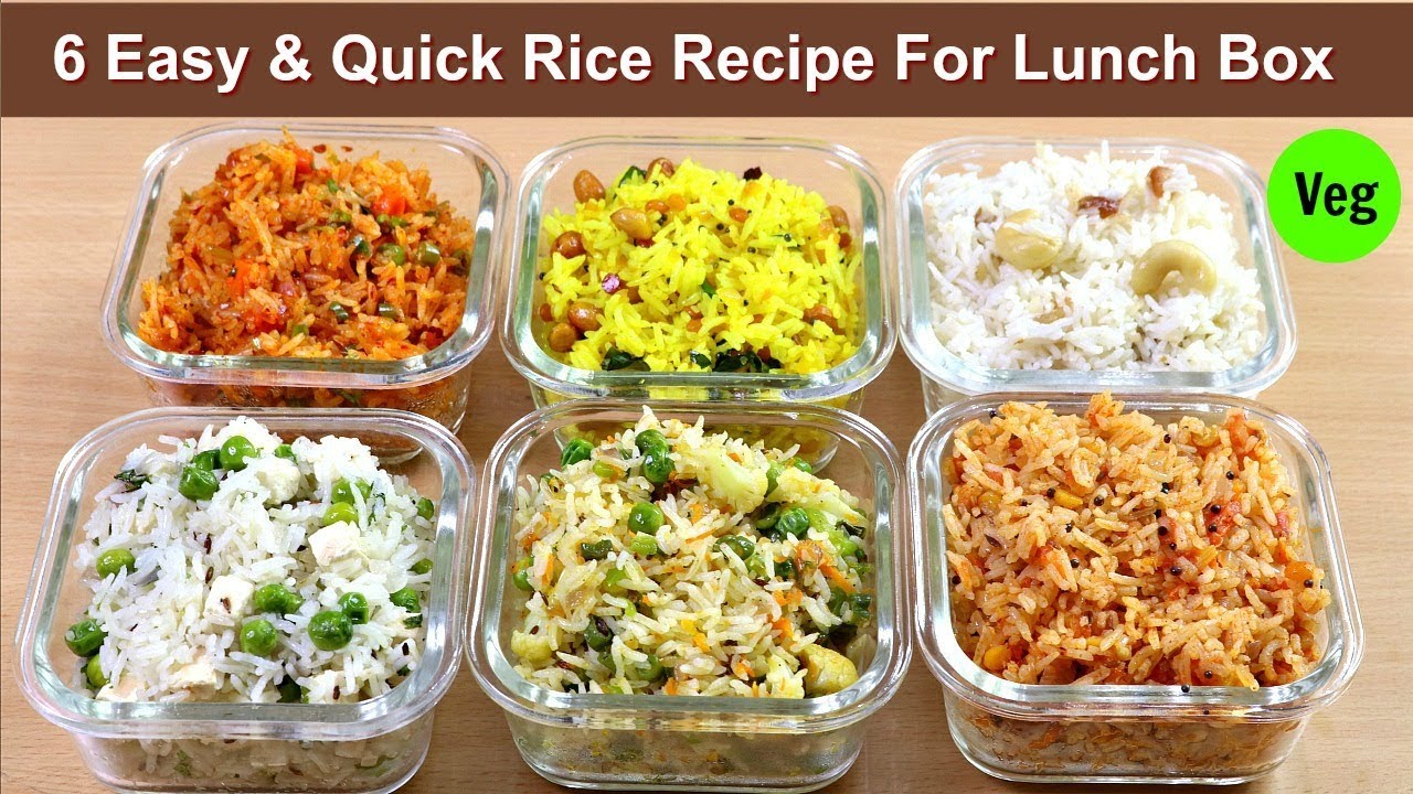 ६ आसान और झटपट राइस टिफिन के लिए |  Rice Recipe for Lunch Box | Lunch Box Recipe | KabitasKitchen