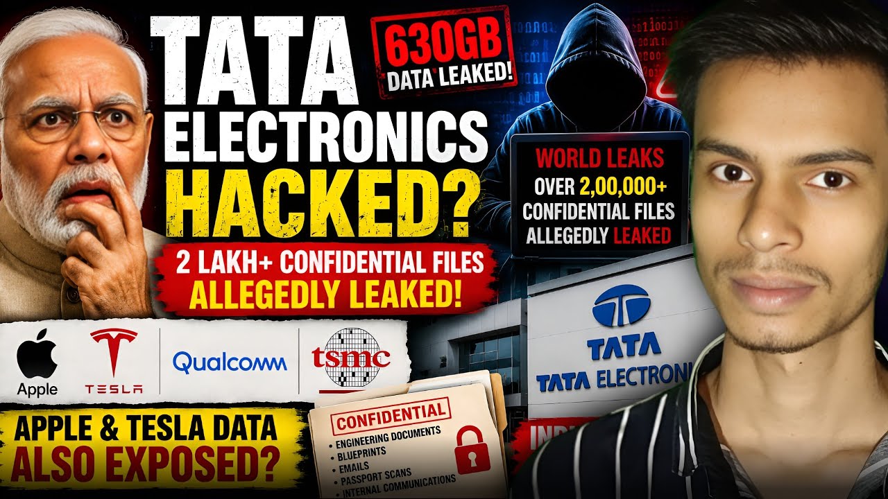 Tata Electronics Hacked? 😱 2 Lakh+ Secret Files Leaked | Apple & Tesla Data Exposed?