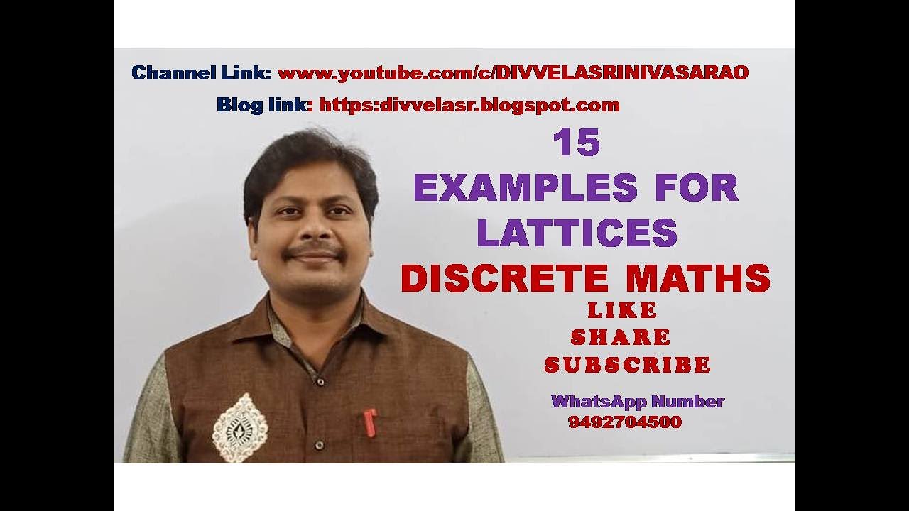 LATTICE || 15 EXAMPLES FOR LATTICES || CHECK WHETHER 15 HASSE DIAGRAMS ARE LATTICES OR NOT || DMS