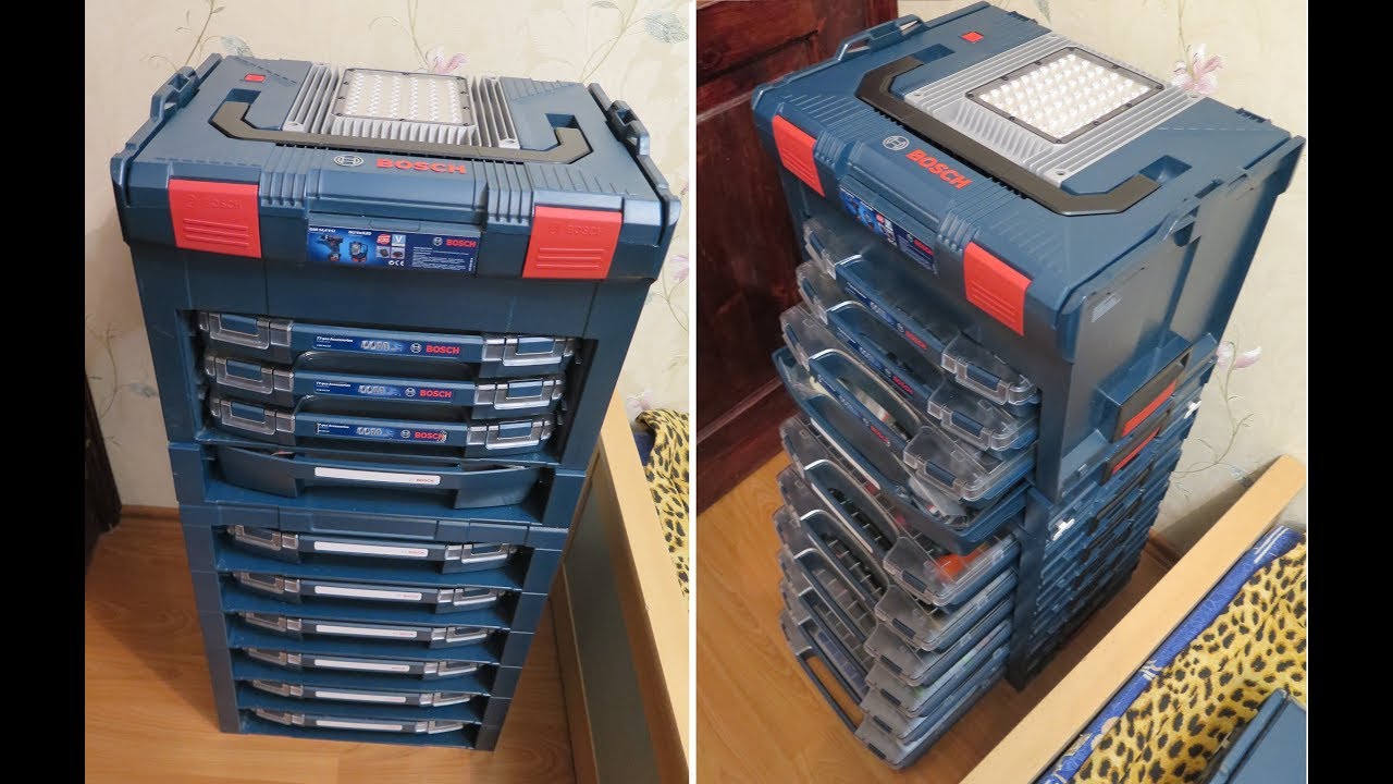 ЭТАЖЕРКА BOSCH: Ls-BOXX & GLI PortaLED + i-boxx -shelf/ -active/ -inactive rack + i-BOXX rack 53/72