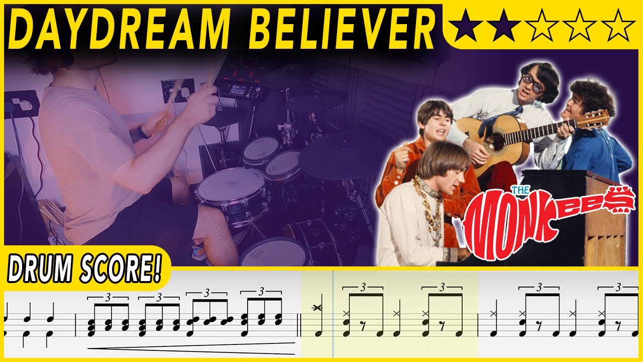 Daydream Believer - The Monkees | DRUM SCORE Sheet Music | #525 DRUMSCRIBE