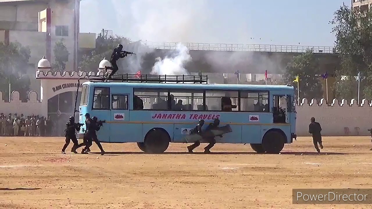 Garuda force,  Anti-Hijacking Bus Intervention demo...