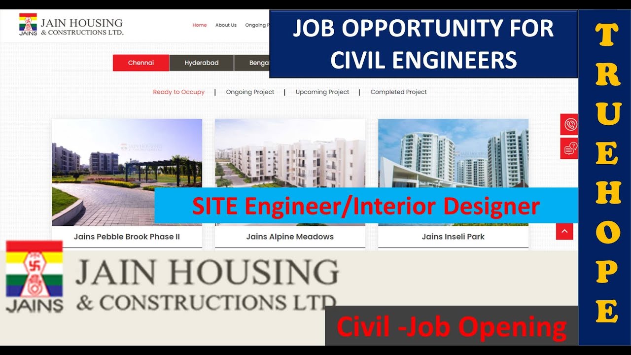 Jain Housing and Construction Chennai|Civil Engineers job in Chennai|SIte Engineer|interior Designer
