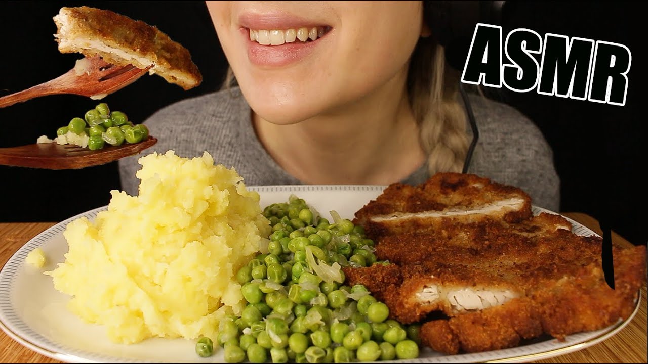 ASMR CUTLET w/ MASHED POTATOES SCHNITZEL KATSU | MUKBANG EATING SOUNDS No Talking 먹방 | Kasmia ASMR
