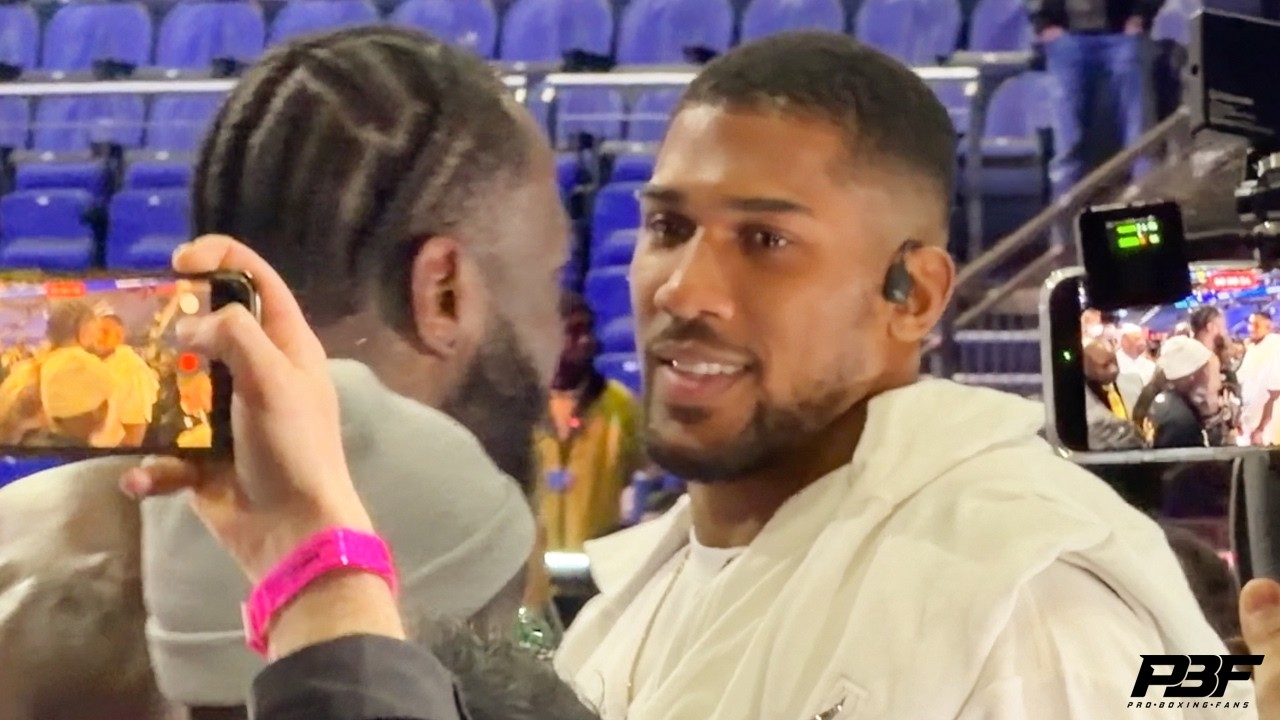 DEONTAY WILDER STEPS TO ANTHONY JOSHUA AND TELLS HIM HE'S NEXT AFTER BEATING DEREK CHISORA