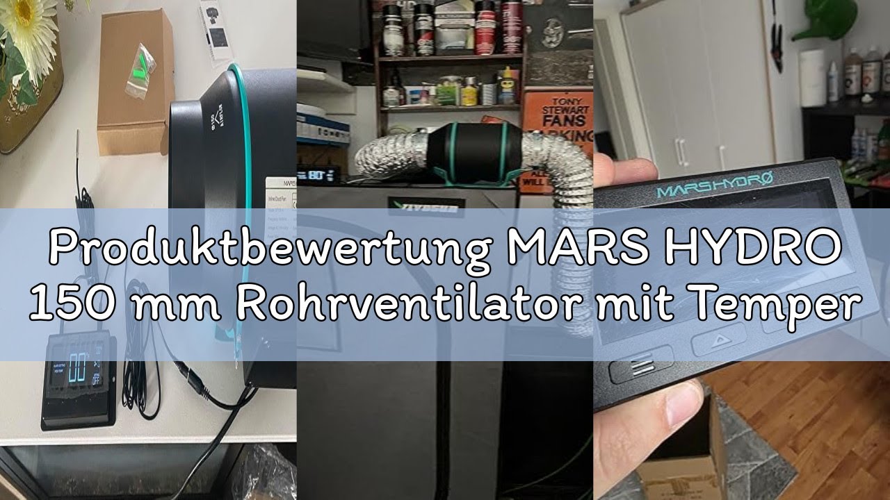 Produktbewertung MARS HYDRO 150 mm Rohrventilator mit Temperatur- feuchtigkeitsregler, 402 CFM Leise