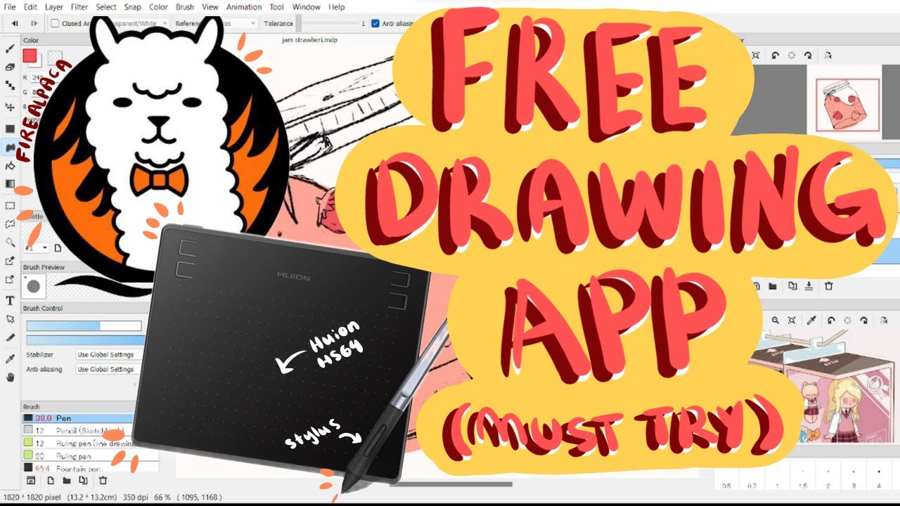 TRYING OUT FIRE ALPACA IN 2023 FREE DRAWING APP FOR WINDOWS (brushes used, quick sketch, opinions)