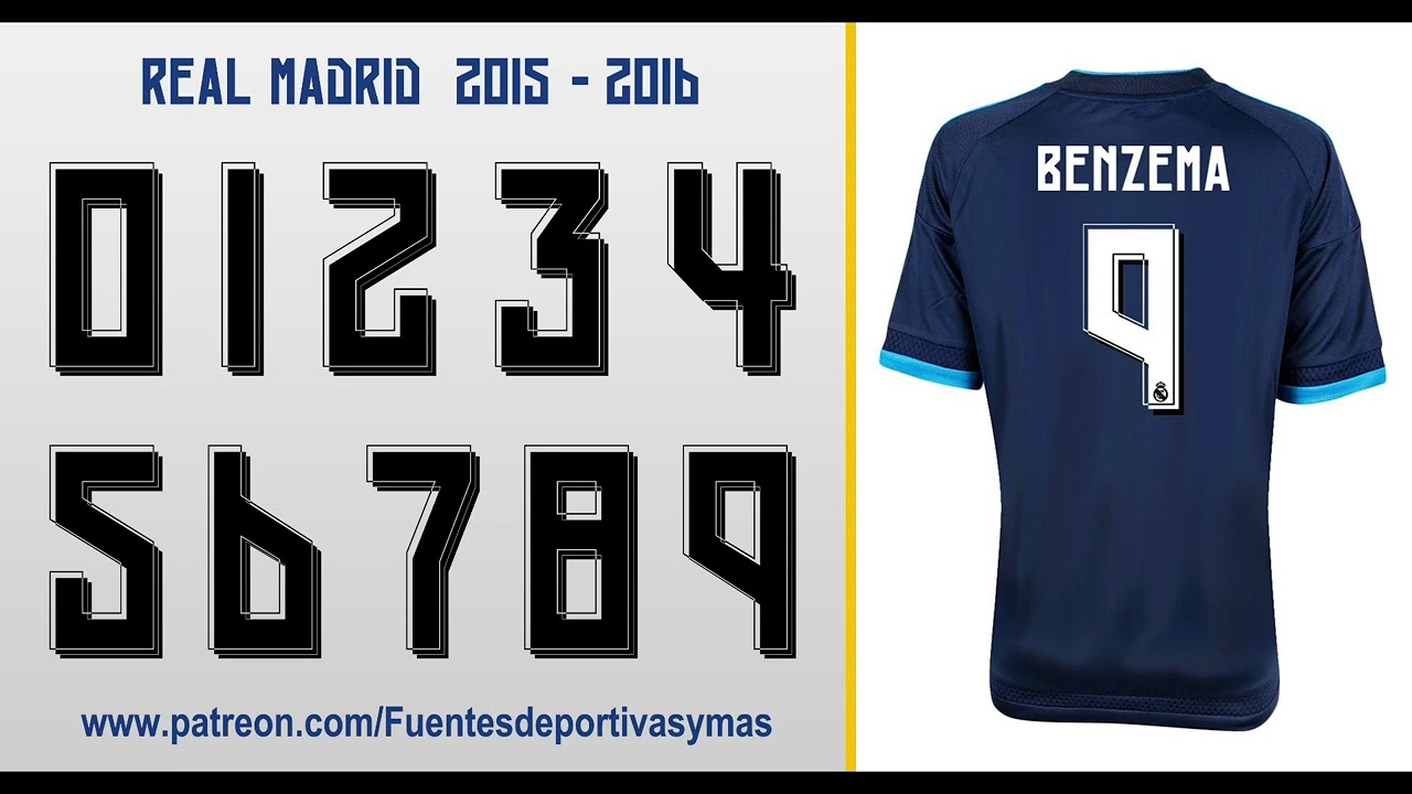 Tipografia Real Madrid 2015 - 2016 free download Real Madrid Font 2015 - 2016