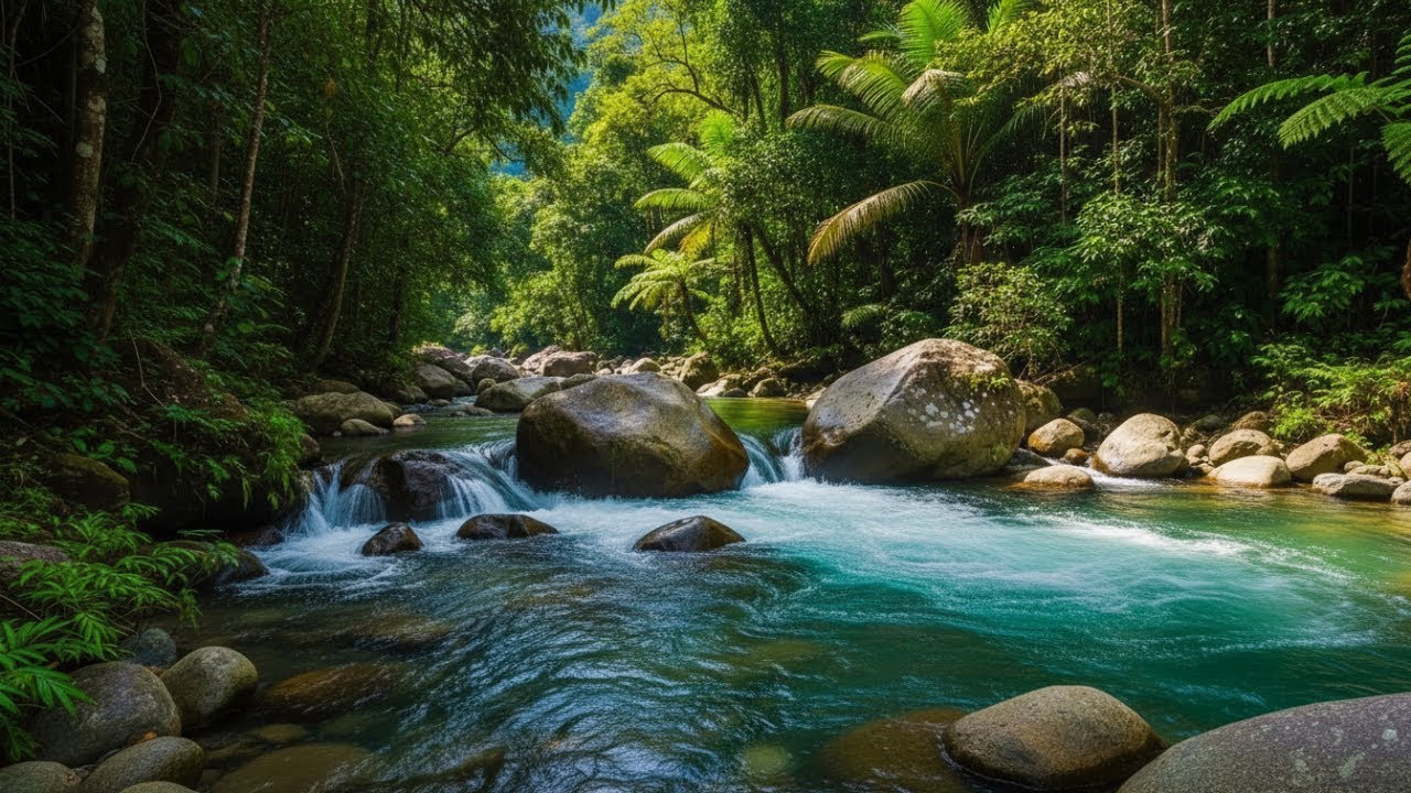 Relaxing River in Forest for Meditation and Mindfulness