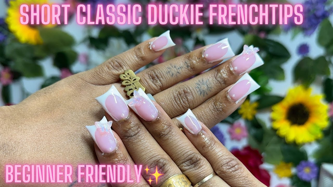 CLASSIC FRENCH TIP DUCK NAILS TUTORIAL | Polygel Tutorial BEGINNER FRIENDLY ✨