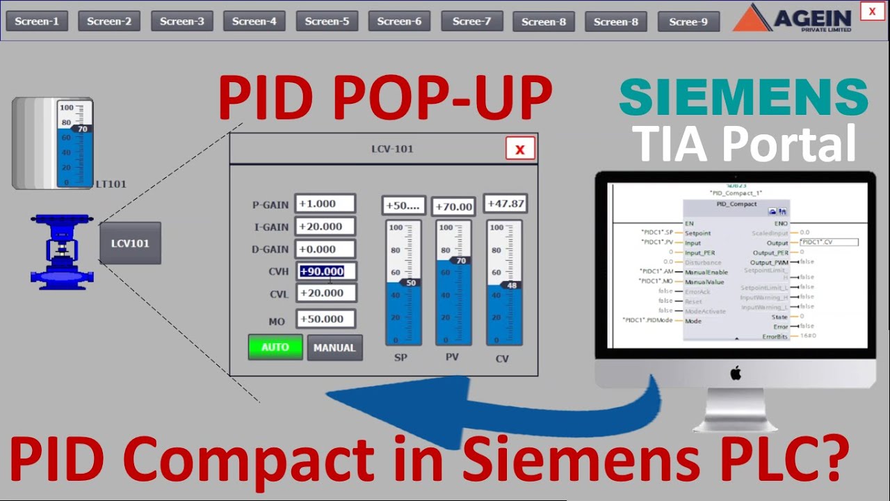 How to Configure PID Compact in Siemens PLC? | How to create common Reusable PID Popup in TIAPortal?