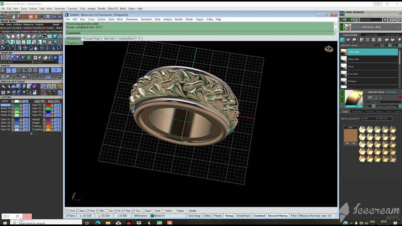 تعليم الماتريكس بالعربي .   jewelry design how to use option Array polar in Matrix 9 / Lesson 101