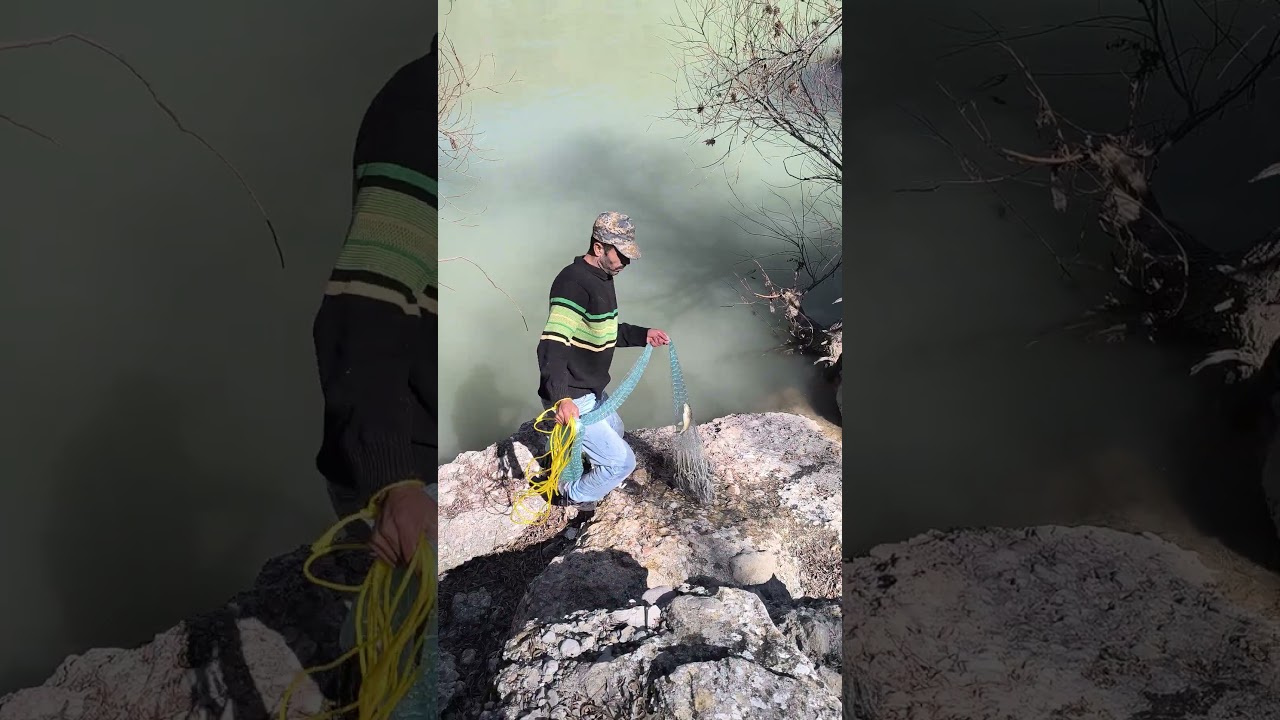 🎣Traditional fishing in the river