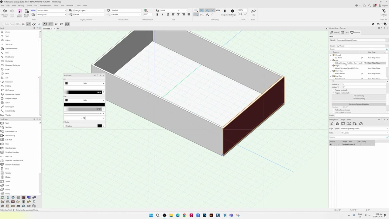 Vectorworks Wall Color and texture control