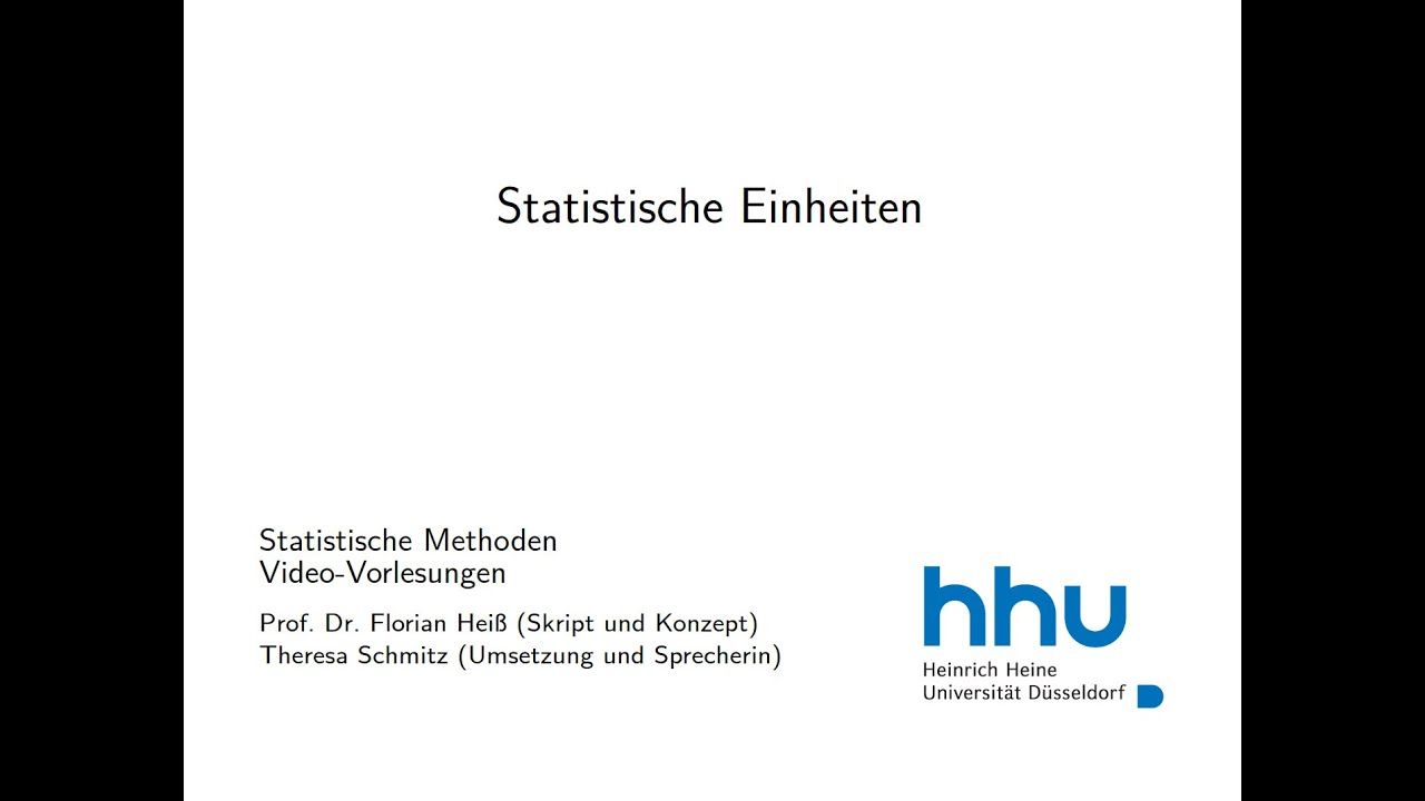 Statistik 1: 6.1. Statistische Einheiten