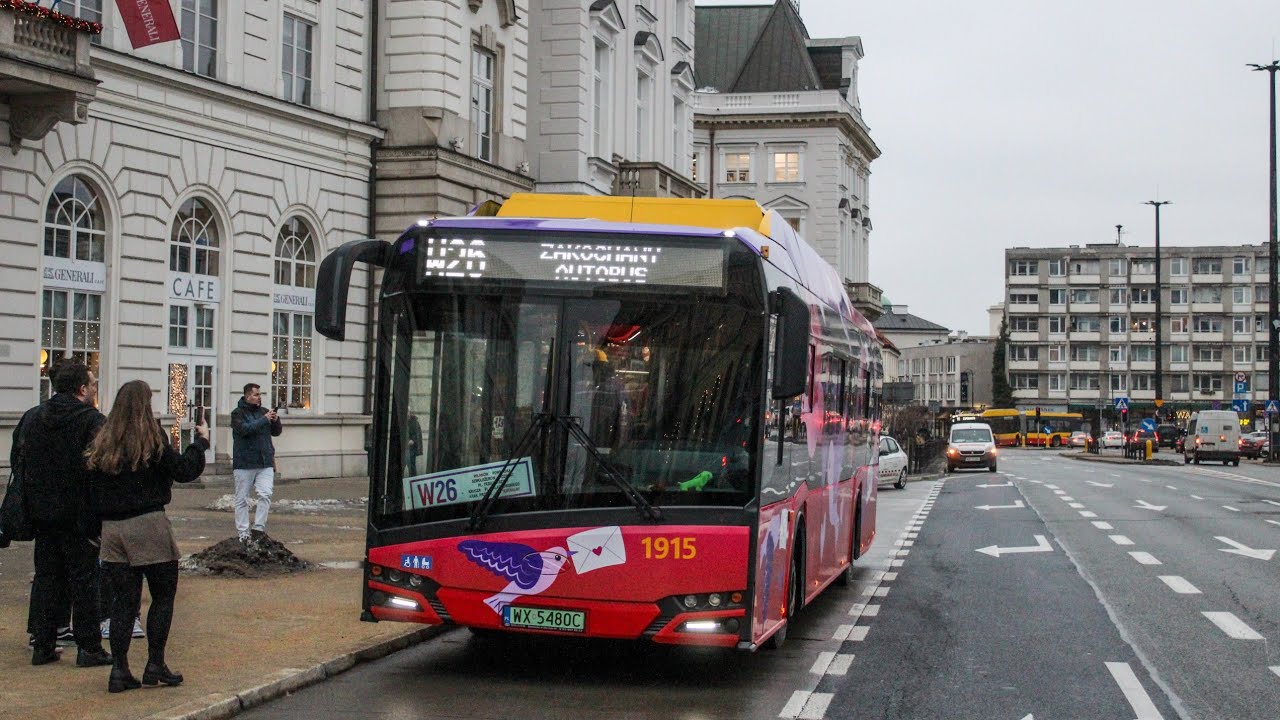Przejazd: Solaris Urbino 12 IV Electric #1915 MZA Warszawa - Linia W26