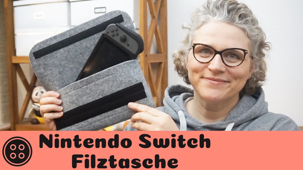 Nintendo Switch Schutzhülle aus Filz nähen / Nintendo Switch Felt Case / kostenloses Schnittmuster