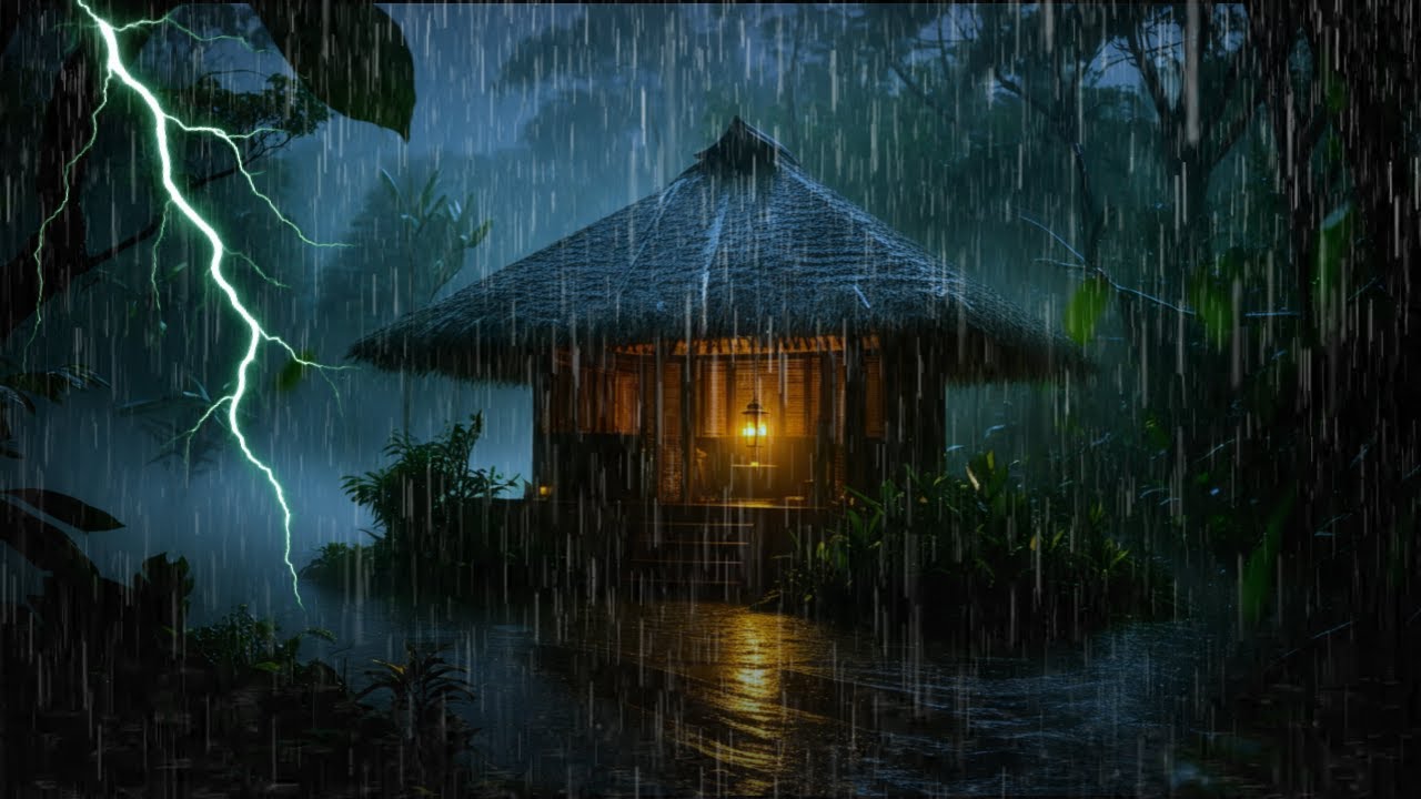 No Ads Rain Sounds for Sleeping – Heavy Rain & Distant Thunder | Insomnia Relief
