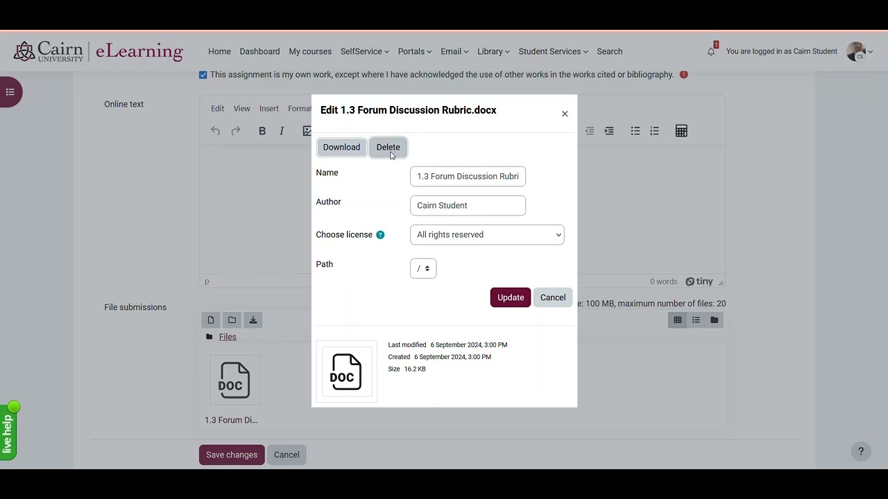 Uploading Multiple Files as Part of an Assignment in Moodle