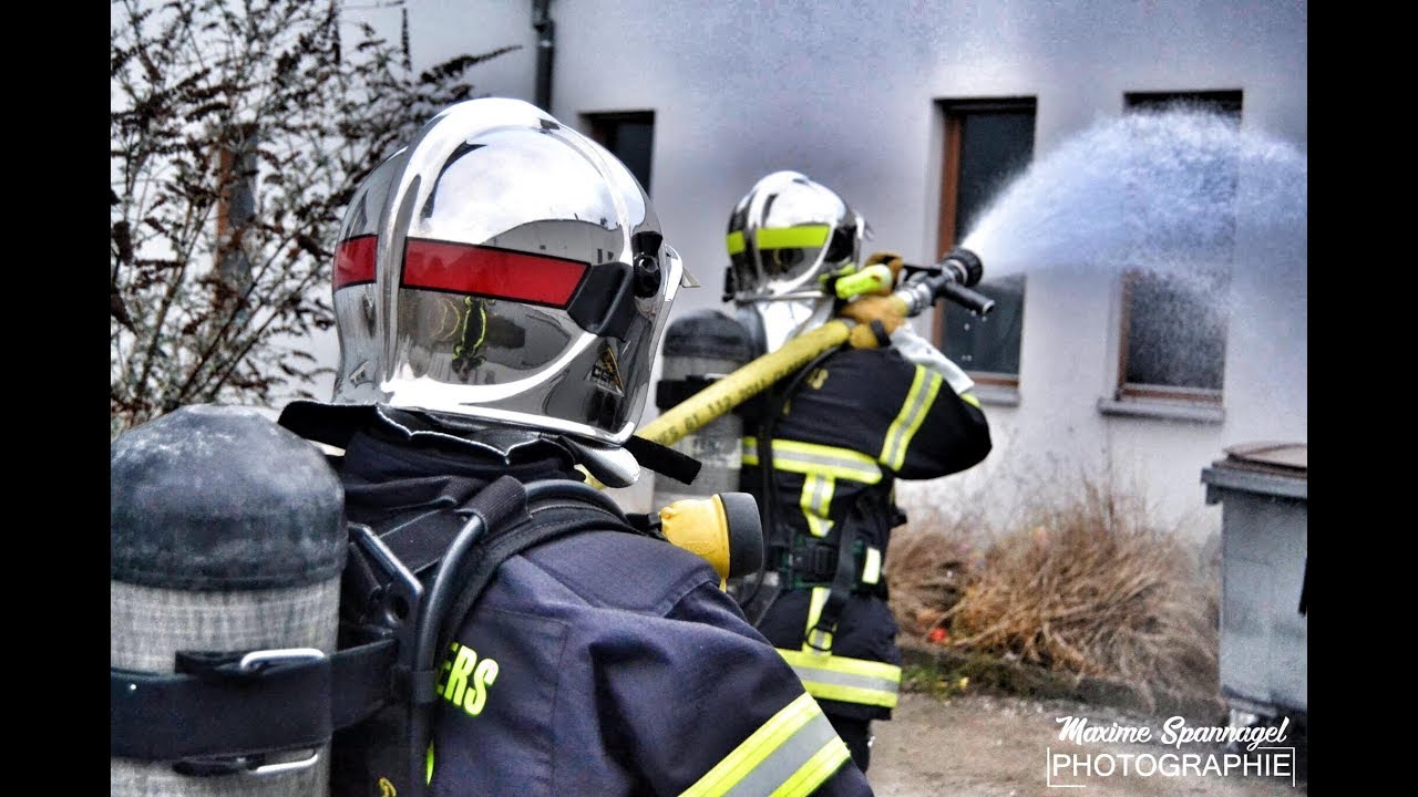 Manœuvre feu de poubelles // Sapeurs Pompiers Bollwiller // GoPro