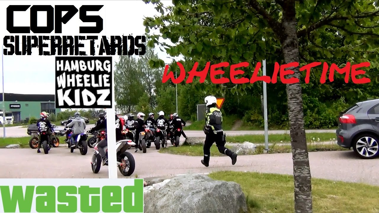 Cop Runs After Supermotos | BELLON