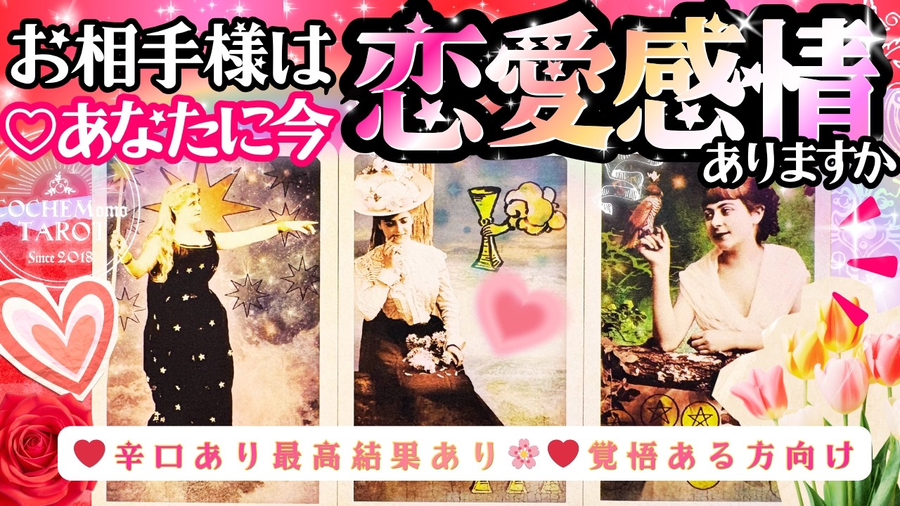 【怖いほど当たる】最強LOVE結果あり❤️恋愛感情ありますか？❤️【辛口あり&diams;︎超深掘り鑑定】タロット