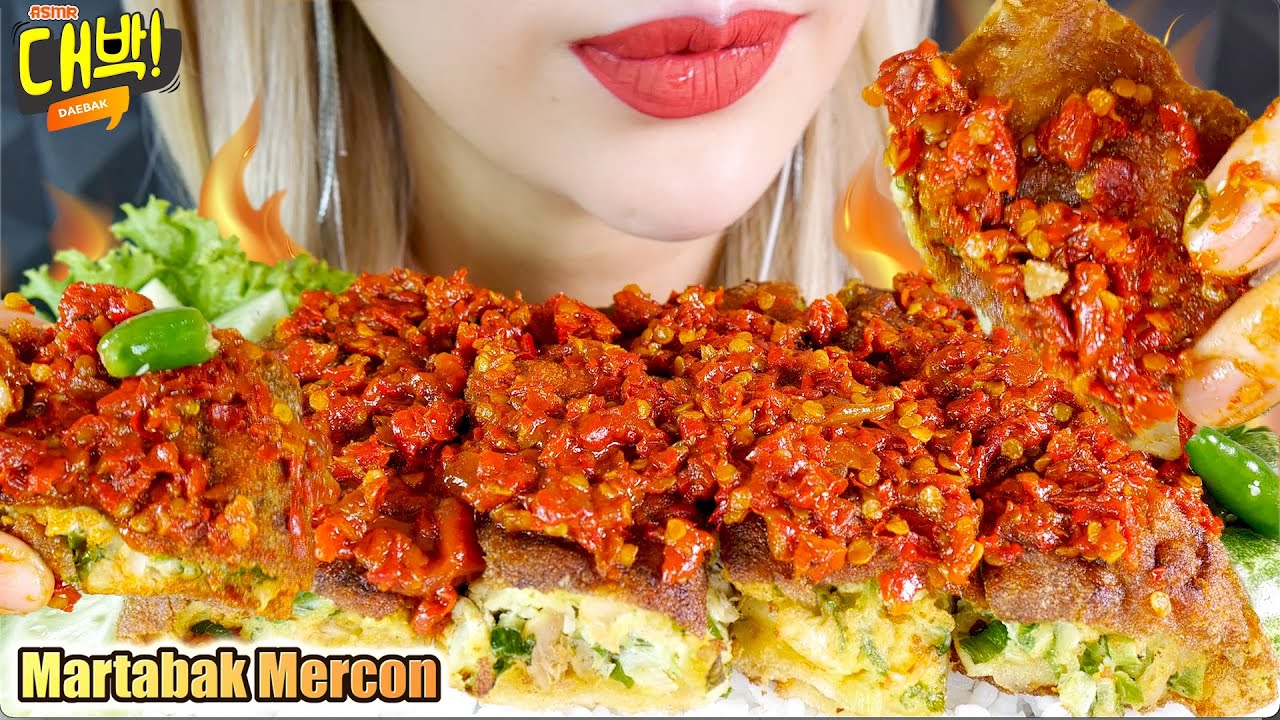 REQUEST#83: ASMR 🐣🍳MARTABAK TELOR SAMBAL MERCON💥 | SPICY SAVORY EGG PANCAKE🌶 | ASMR INDONESIA