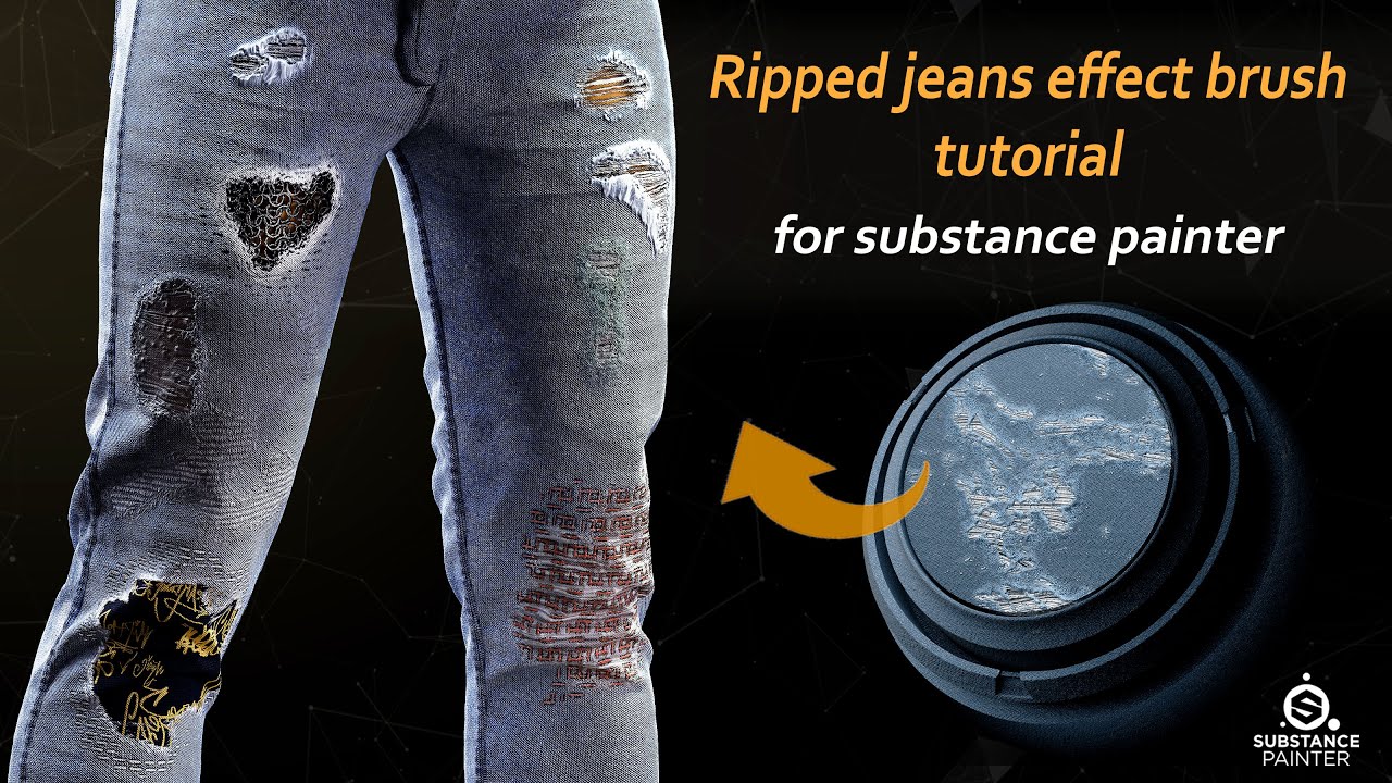 Substance 3D Painter tutorial | how to make a ripped jean effect brush in substance painter
