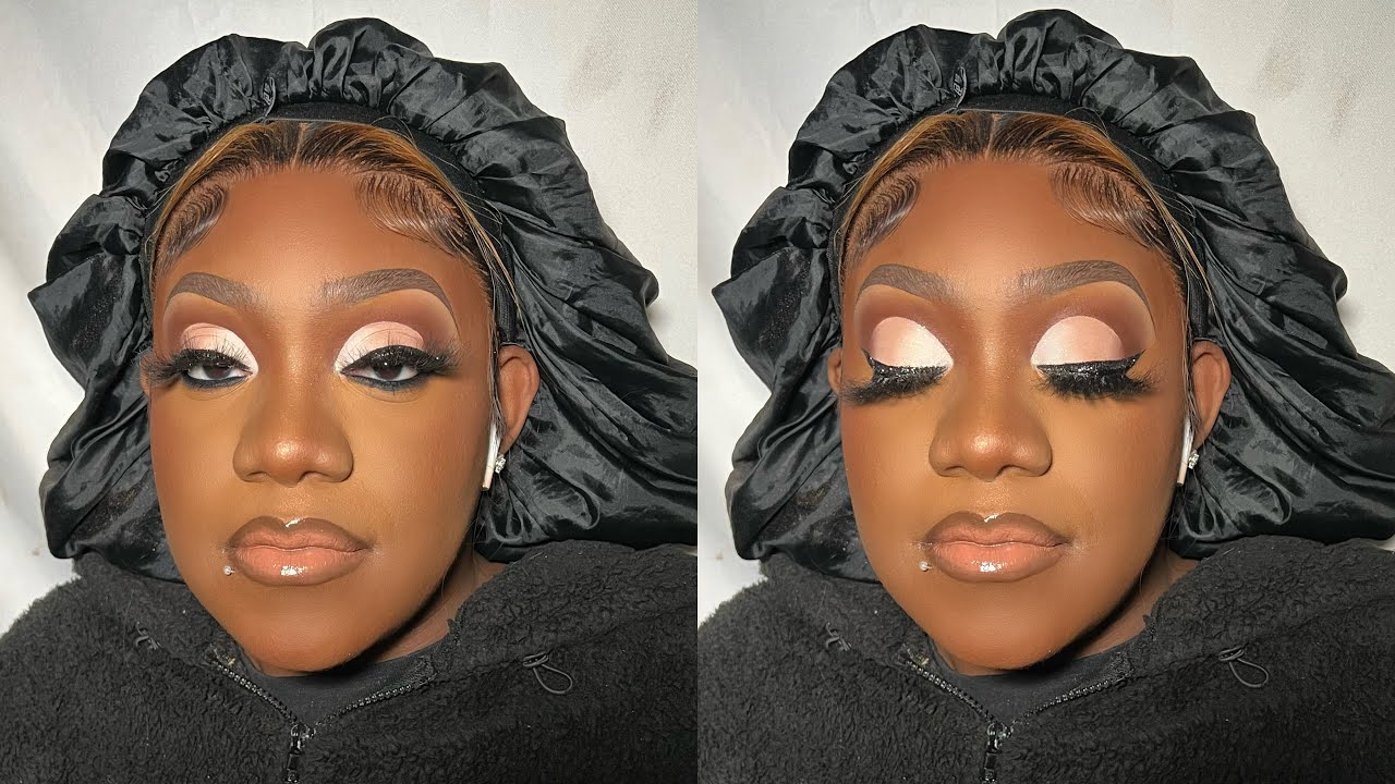 Neutral Dramatic Glam + Glitter liner Client Makeup Tutorial