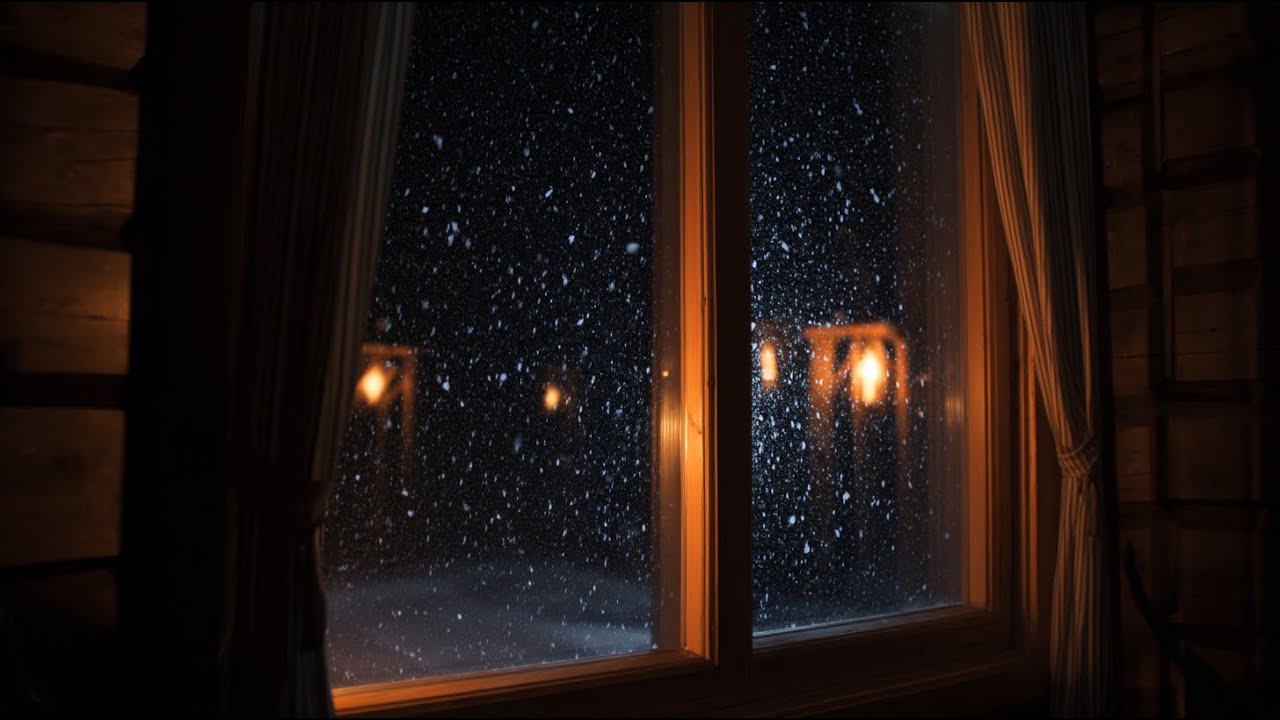 Winter Storm Sounds for Sleep (2 Hours) | Cozy Cabin Night