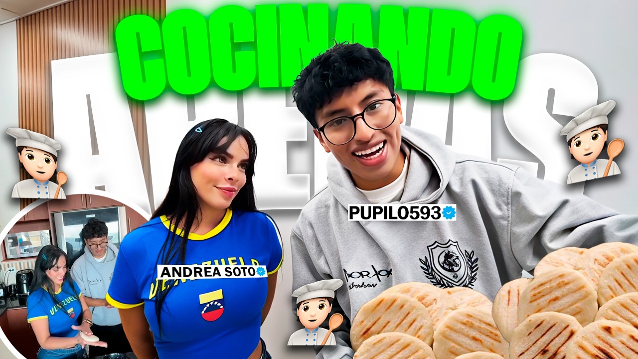 PUPILO593 Y ANDREA SOTO COCINANDO AREPAS POR PRIMERA VEZ🧑🏻‍🍳🇻🇪 | PUPILO593