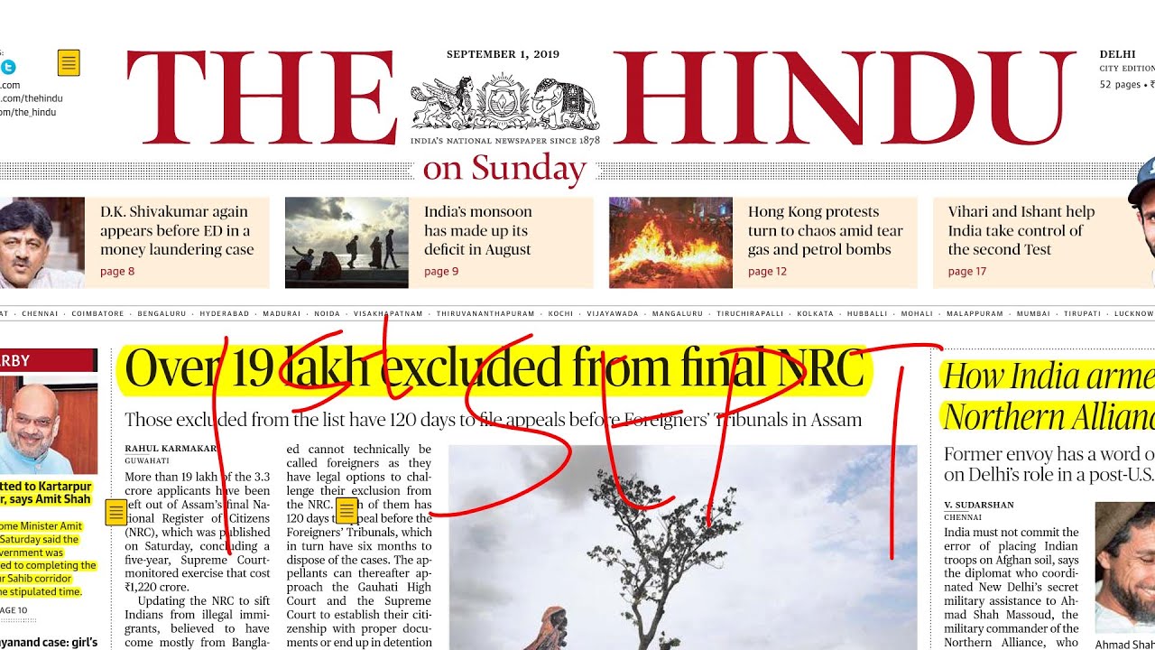 The Hindu Newspaper Analysis 1st September 2019| Daily Current Affairs