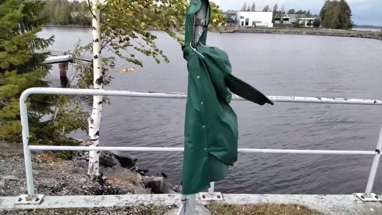 Green pvc raincoat 01